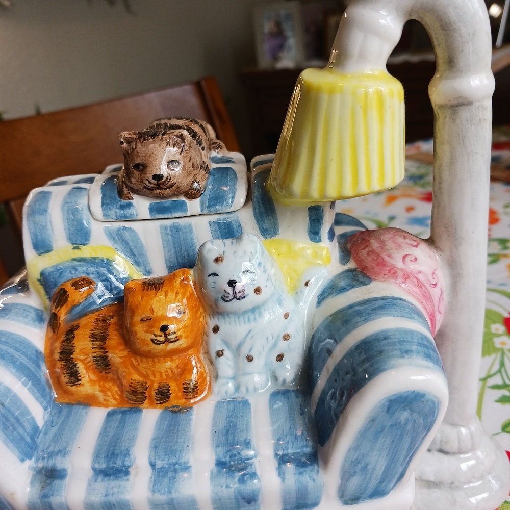 Adorable Teapot Cats On Couch - Picture 3 of 10